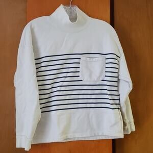 Womens Madewell Striped Turtleneck Medium Preppy Casual